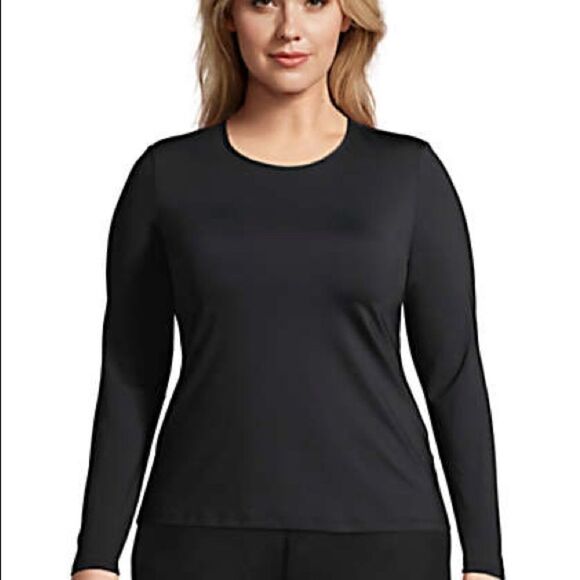 Land’s End rash guard long sleeve coverup Various sizes Black - Picture 2 of 6